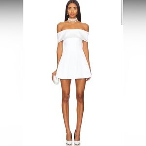 Lovers + Friends White Strapless Off-Shoulder Mini Dress